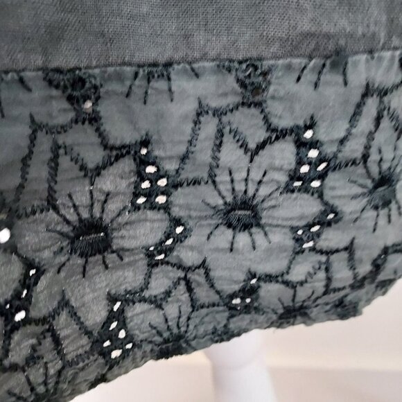 Carla Conti Sleeveless Linen Embroidered Lace Shift Dress - Picture 4 of 10